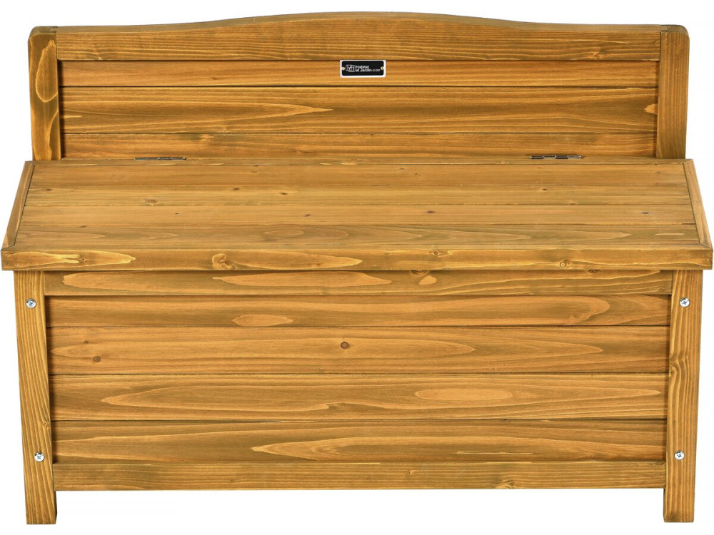 Holztruhenbank "Ben" - 90 x 33 x 60 cm - Braun