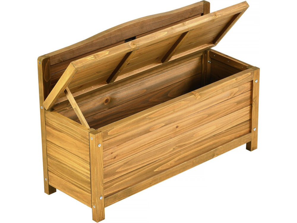 Holztruhenbank "Ben" - 90 x 33 x 60 cm - Braun