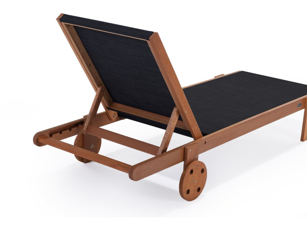 Sonnenliege aus Tropenholz "Saigon" - Maple - Schwarz