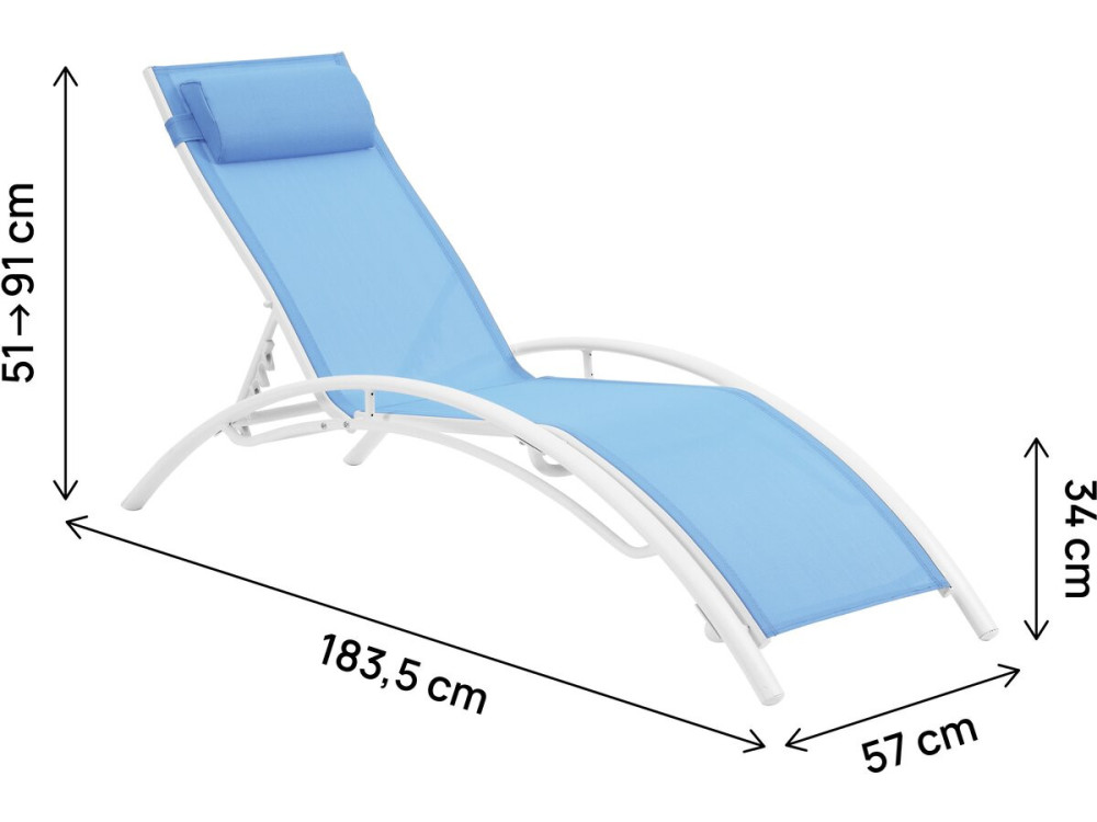 Sonnenliege aus Aluminium "Beauty" - Phoenix - Blau - 2er-Set