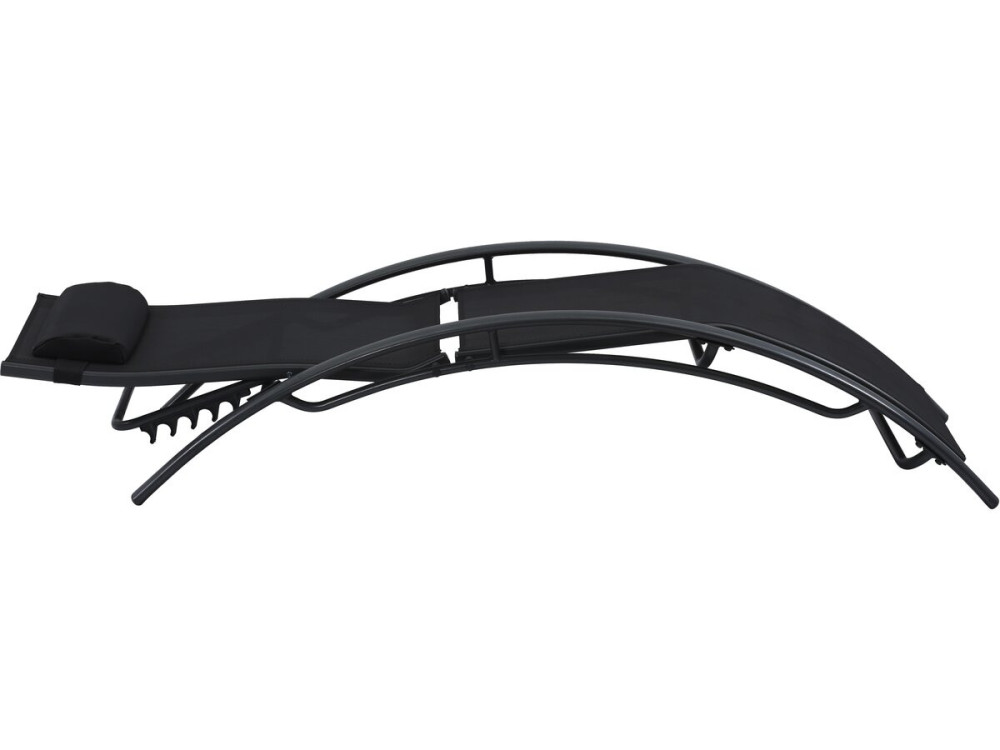 Sonnenliege aus Aluminium 2er-Set Beauty "Phoenix" Schwarz