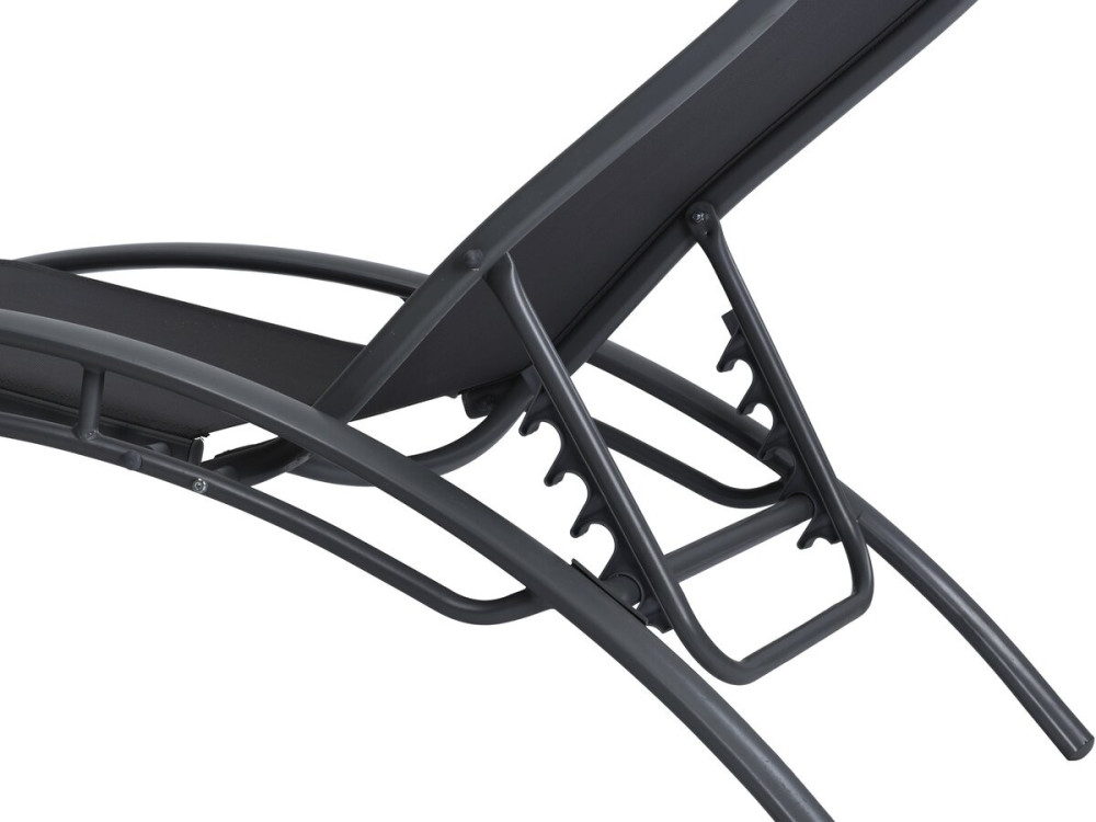 Sonnenliege aus Aluminium 2er-Set Beauty "Phoenix" Schwarz
