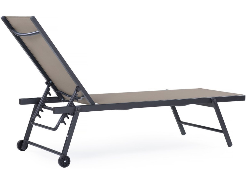 2er-Set Sonnenliegen aus gestepptem Textilene und Aluminium "Jolia" - Phoenix - Maulwurf