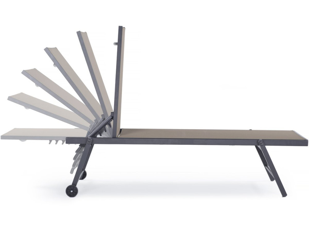 2er-Set Sonnenliegen aus gestepptem Textilene und Aluminium "Jolia" - Phoenix - Maulwurf
