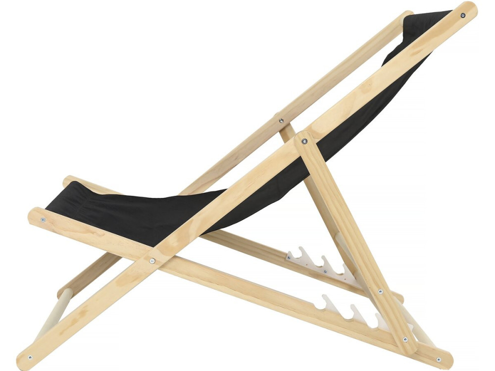 2er-Set Liegestuhl aus Holz "Chilienne" - Schwarz