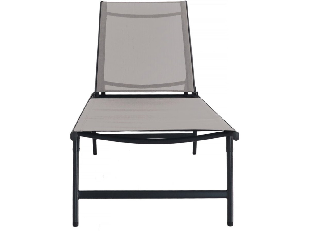 2er-Set Sonnenliegen aus Metall „Sublima“ – 180 x 54 x 104 cm – Taupe