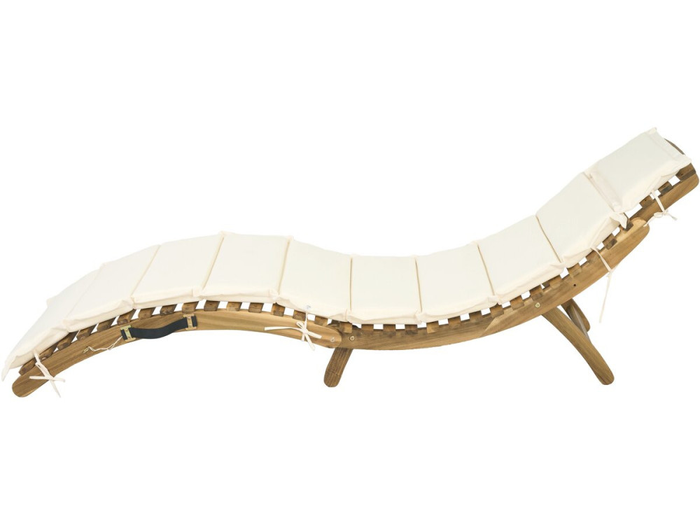 Sonnenliege aus Holz inkl. Kissen "Jakarta" - Beige