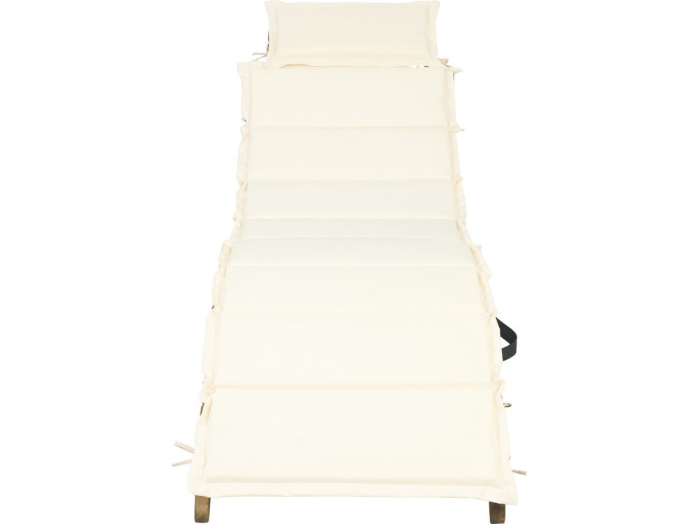 Sonnenliege aus Holz inkl. Kissen "Jakarta" - Beige