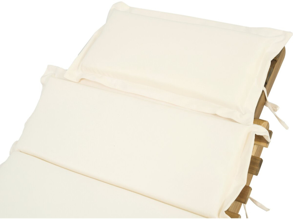Sonnenliege aus Holz inkl. Kissen "Jakarta" - Beige