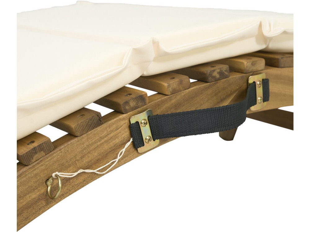 Sonnenliege aus Holz inkl. Kissen "Jakarta" - Beige