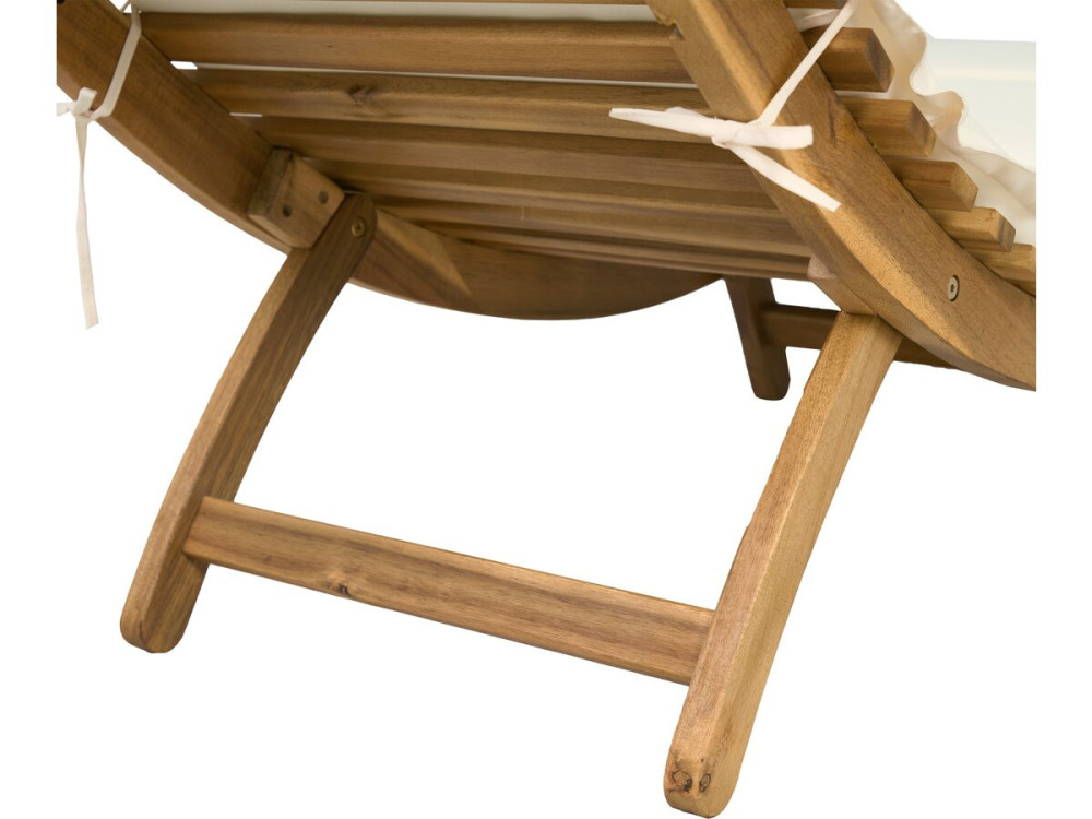 Sonnenliege aus Holz inkl. Kissen "Jakarta" - Beige