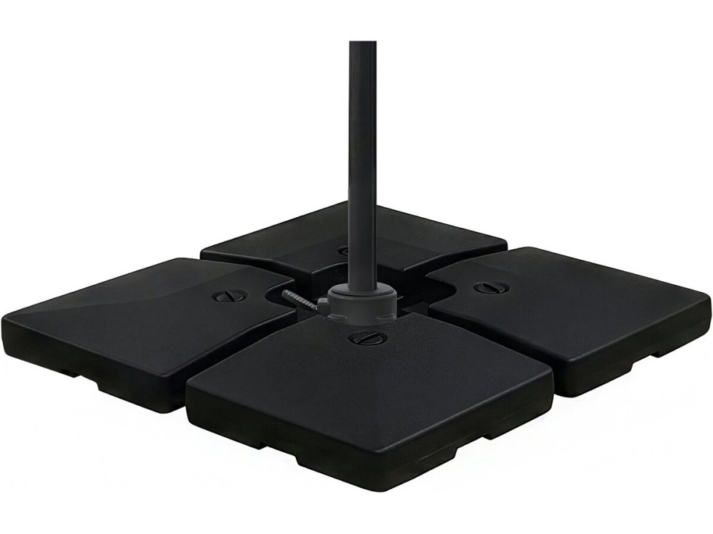 4 Platten zur Beschwerung für großen Ampelschirm - 4 x 3 - 104 kg - Schwarz