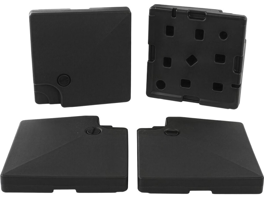 4 Platten zur Beschwerung für großen Ampelschirm - 4 x 3 - 104 kg - Schwarz