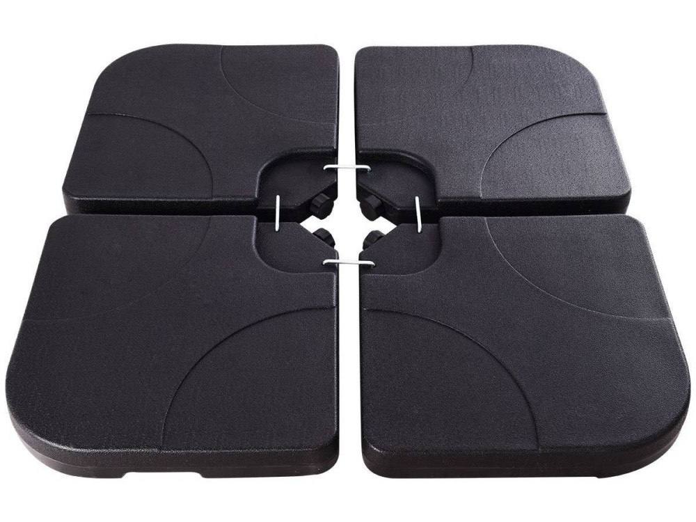 Fuß für Sonnenschirm 4 Beschwerungsplatten bis Größe 3 x 3  - 52 l - Schwarz