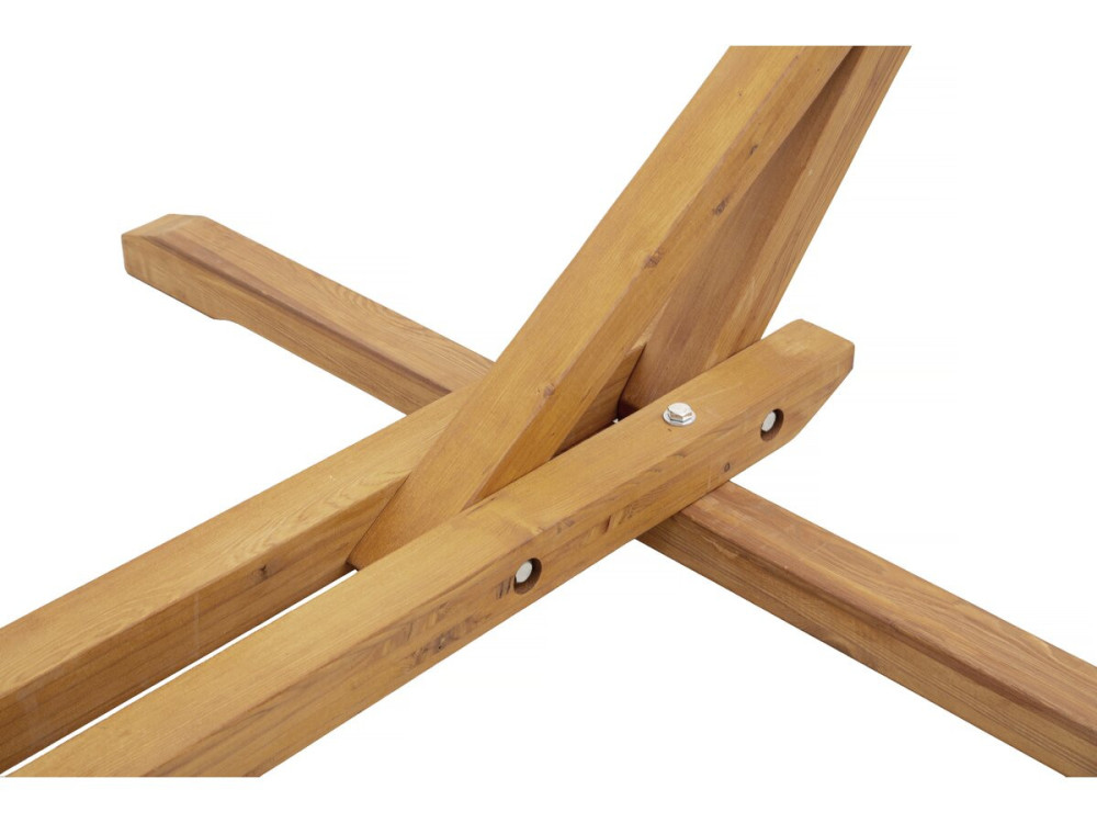 Hängematte aus Holz mit Makramee-Gewebe "Dallas" - 305 x 120 x 123 cm - Weiß