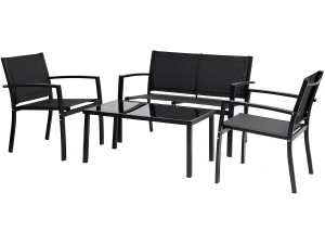 Gartenlounge "Lino" - 4 Personen  - Schwarz