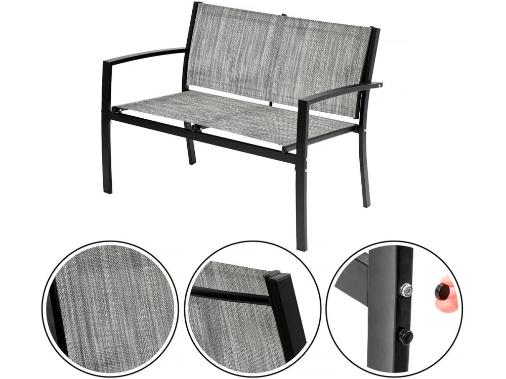 Niedrige Gartenmöbel "Lino" - 4 Sitzplätze - Grau