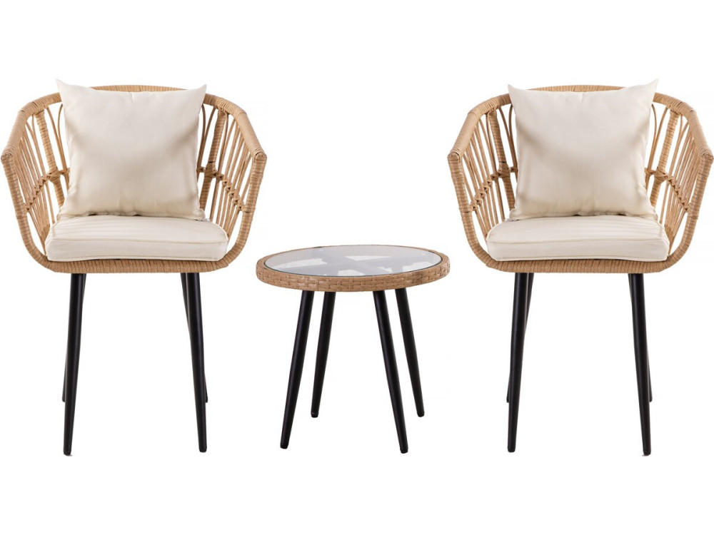 Gartensalon aus Rattan "Vela" - 2-Sitzer - Braun