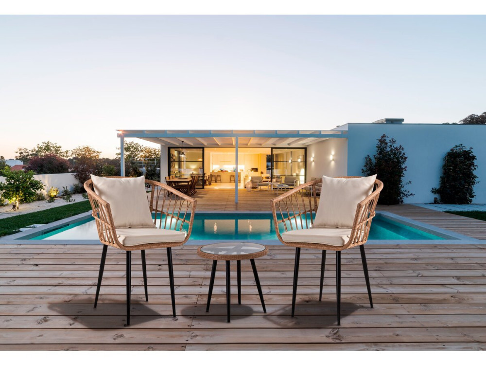Gartensalon aus Rattan "Vela" - 2-Sitzer - Braun