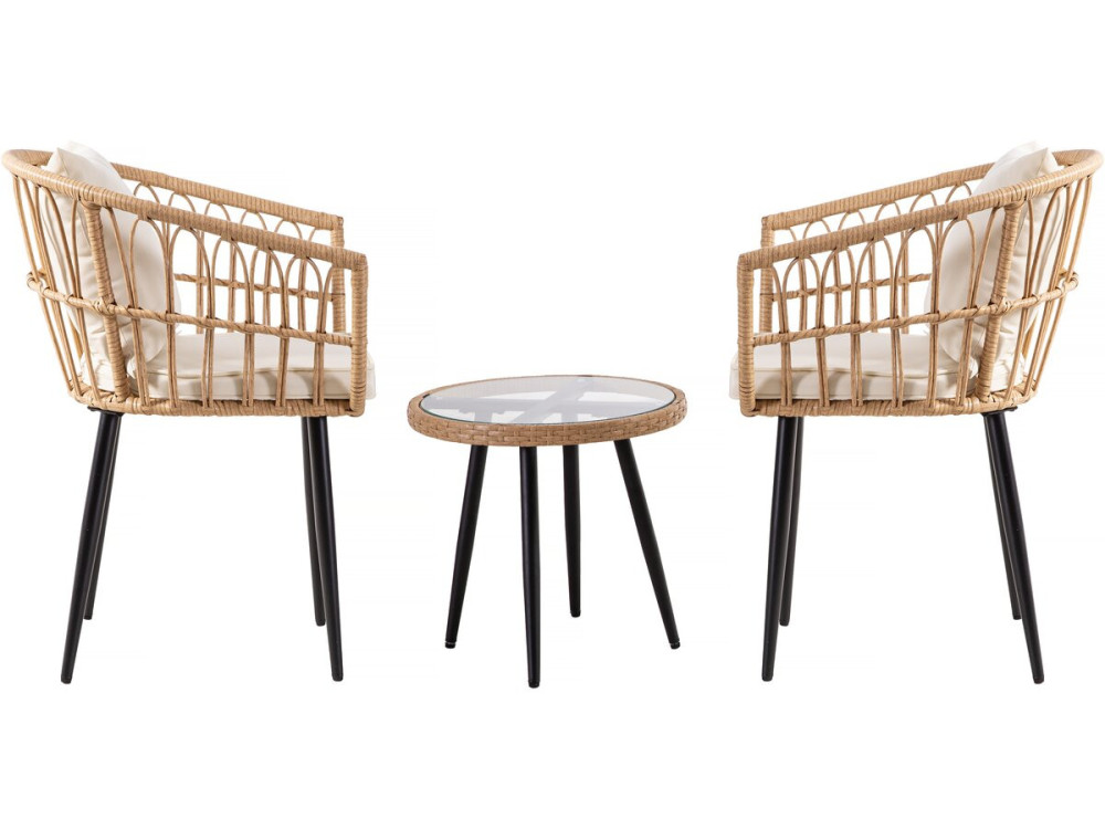Gartensalon aus Rattan "Vela" - 2-Sitzer - Braun