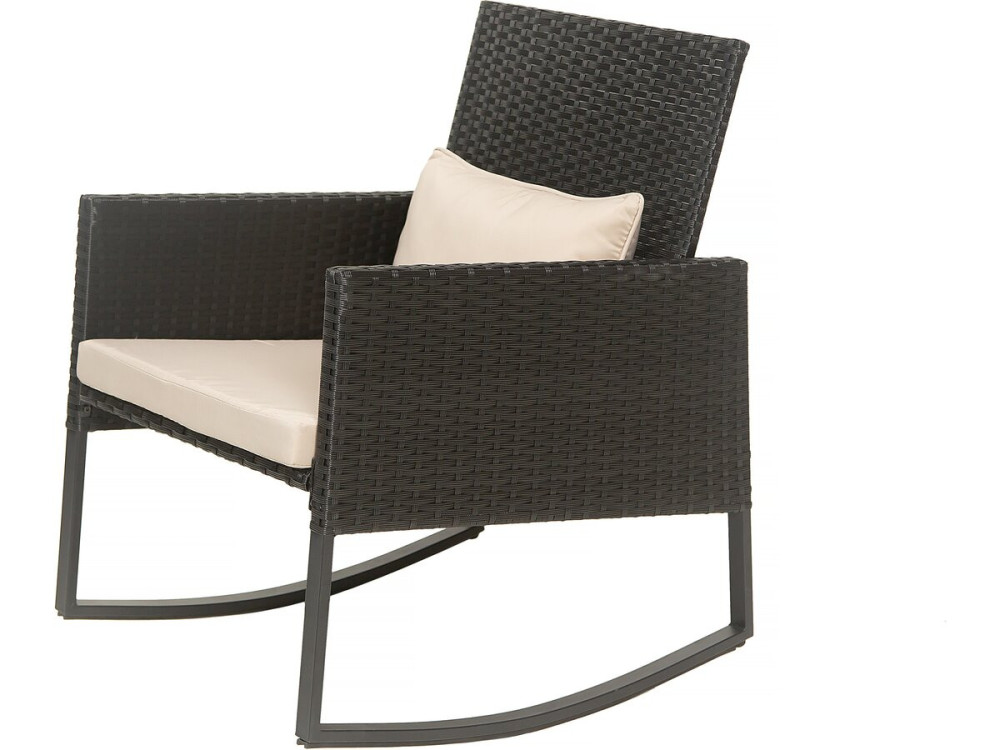 Gartenlounge Schaukelstühle aus Polyrattan "Garden" - Schwarz