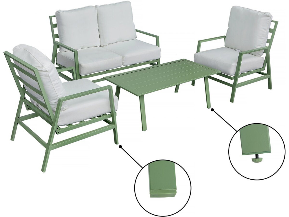 Gartenmöbel aus Metall „Queens“ – 4 Plätze – Grün