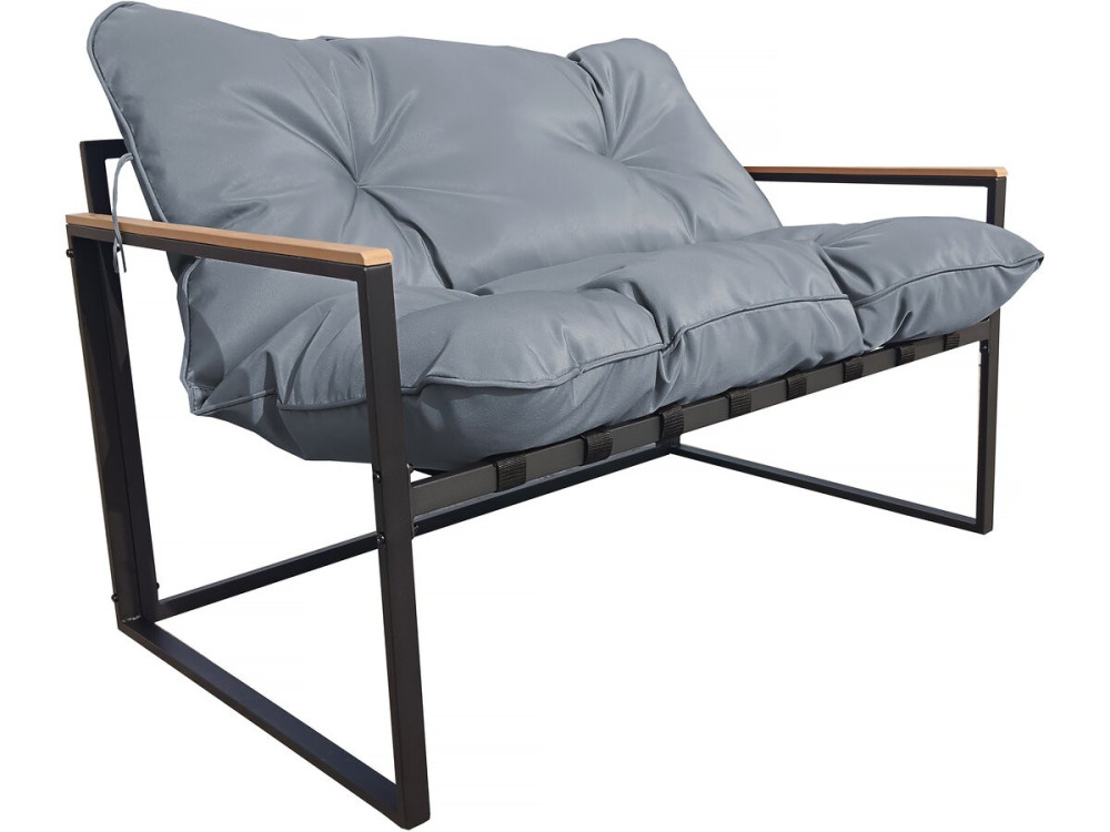 Gartenlounge "Jules" - 4 Personen - Grau/Schwarz
