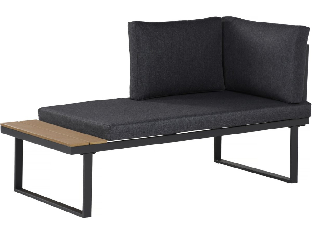 Gartenmöbel Ecksofa mit Holzimitatdekor "Liora" - 4 Sitzplätze - Grau