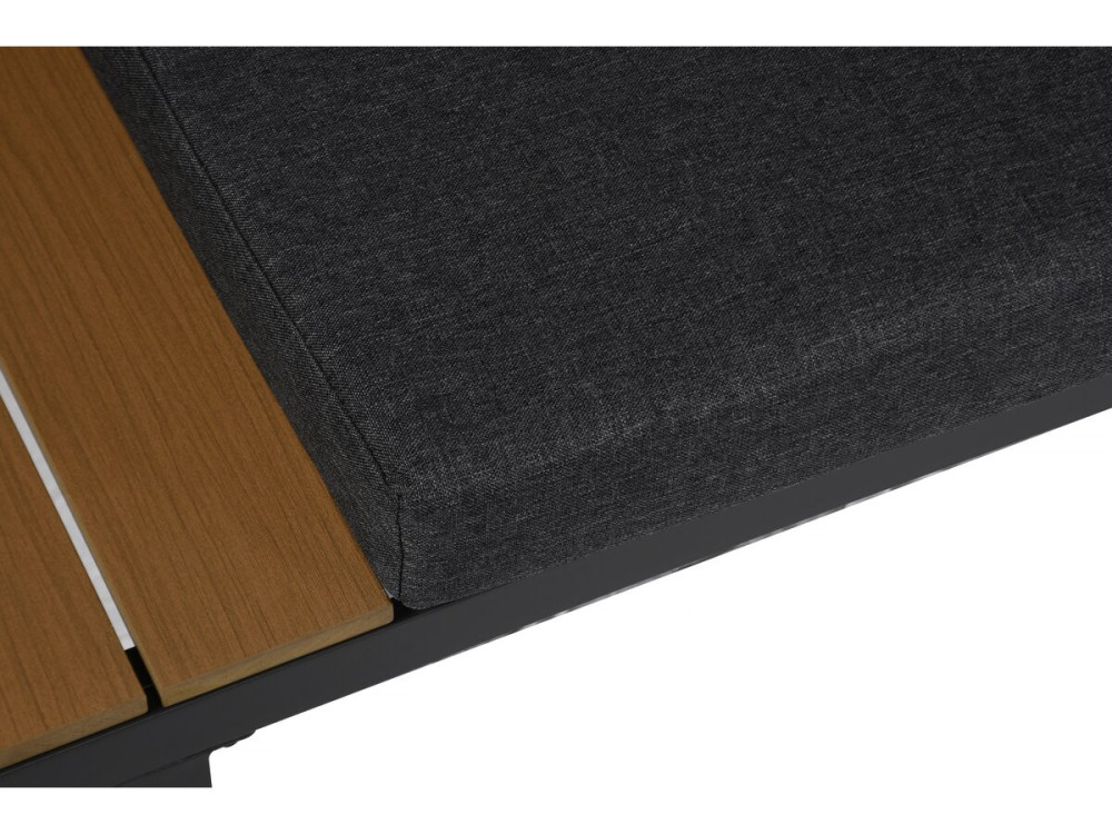 Gartenmöbel Ecksofa mit Holzimitatdekor "Liora" - 4 Sitzplätze - Grau