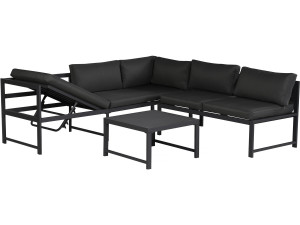Gartenmöbelset aus Metall "Etna" - 6 Sitzplätze - Grau