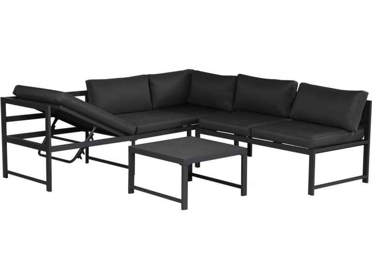 Gartenmöbelset aus Metall "Etna" - 6 Sitzplätze - Grau
