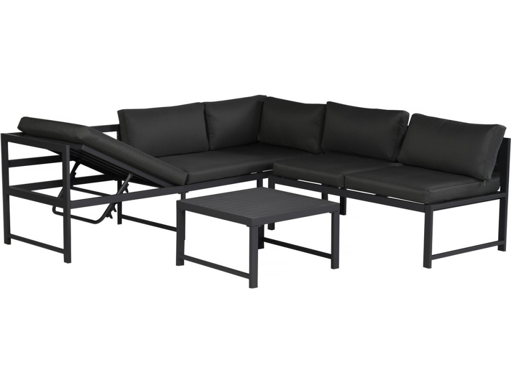 Gartenmöbelset aus Metall "Etna" - 6 Sitzplätze - Grau