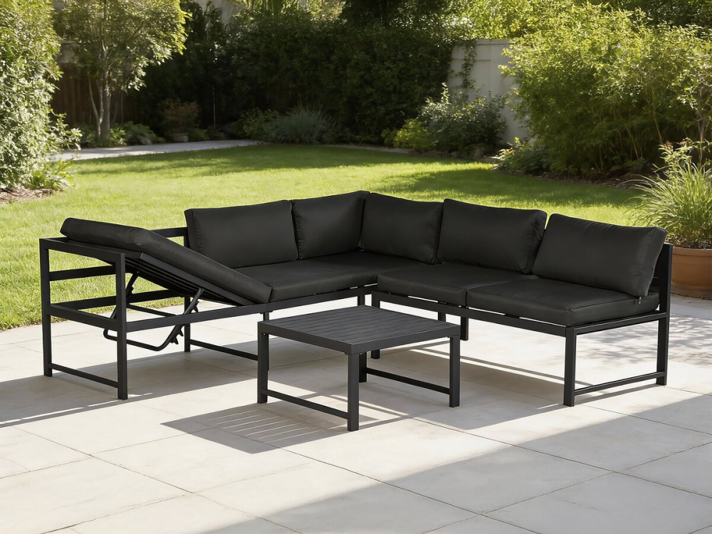 Gartenmöbelset aus Metall "Etna" - 6 Sitzplätze - Grau