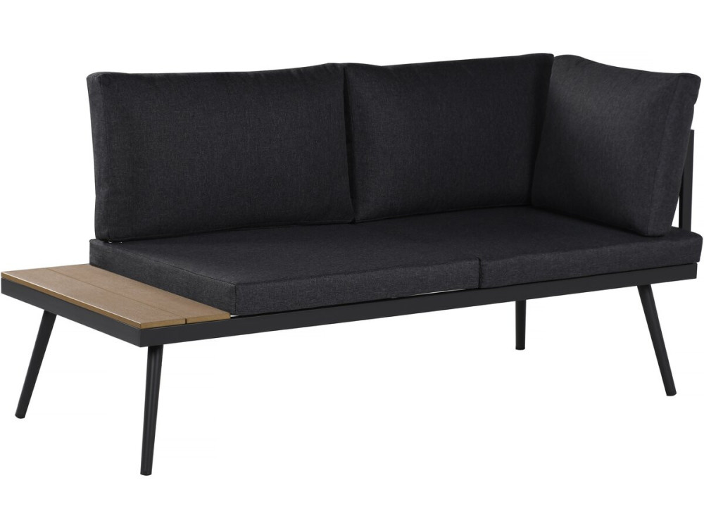 Gartenmöbel Ecksofa mit Holzimitatdekor "Mira" - 4 Sitzplätze - Grau