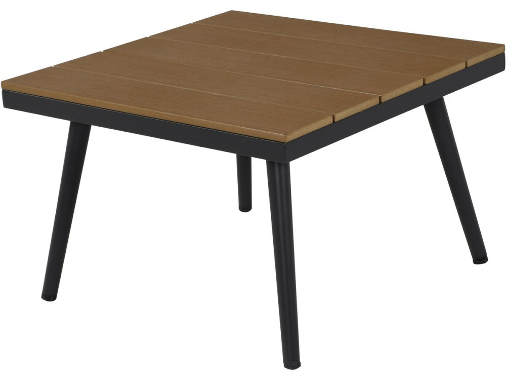 Gartenmöbel Ecksofa mit Holzimitatdekor "Mira" - 4 Sitzplätze - Grau
