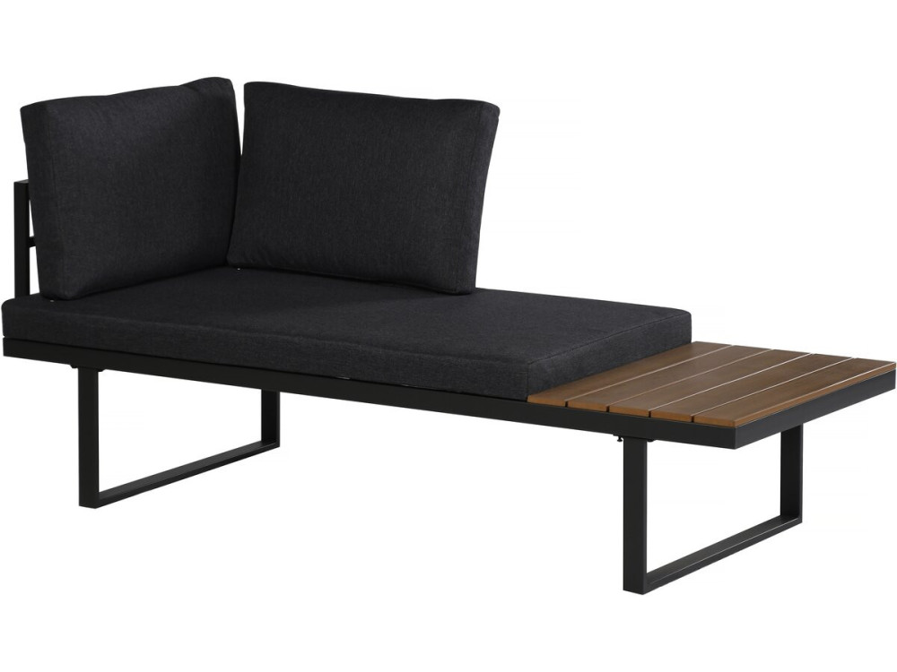 Gartenmöbel Ecksofa mit Holzimitatdekor "Sylva" - 4 Sitzplätze - Grau