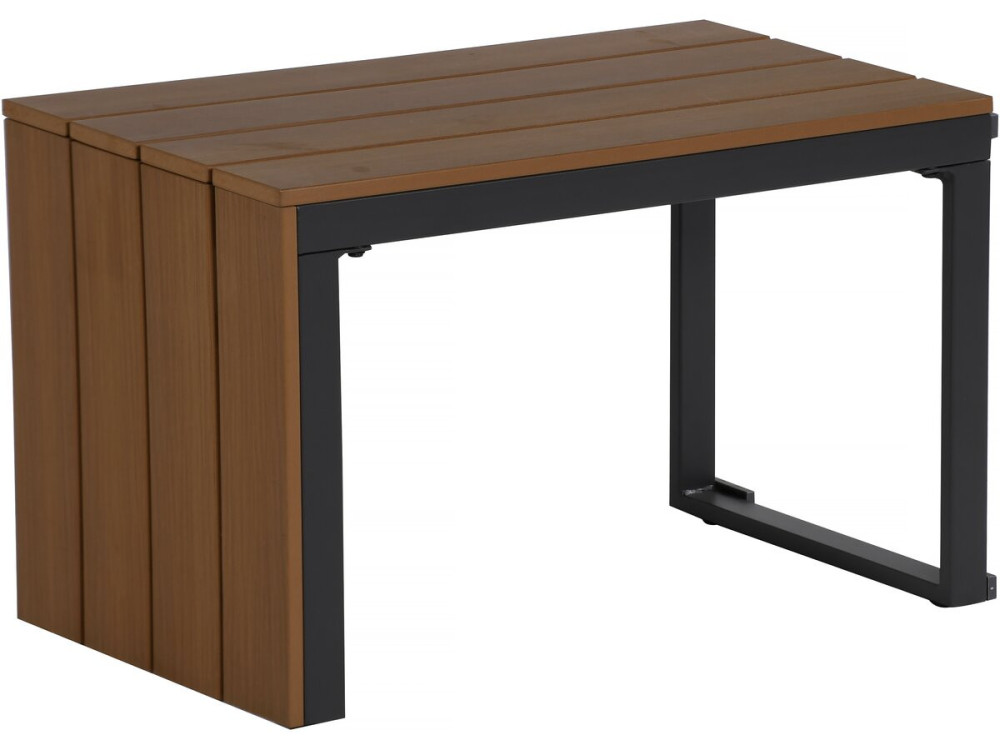 Gartenmöbel Ecksofa mit Holzimitatdekor "Sylva" - 4 Sitzplätze - Grau