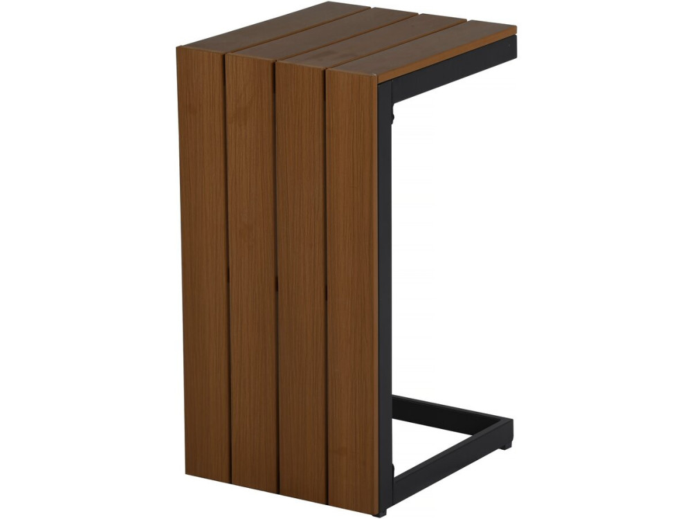 Gartenmöbel Ecksofa mit Holzimitatdekor "Sylva" - 4 Sitzplätze - Grau