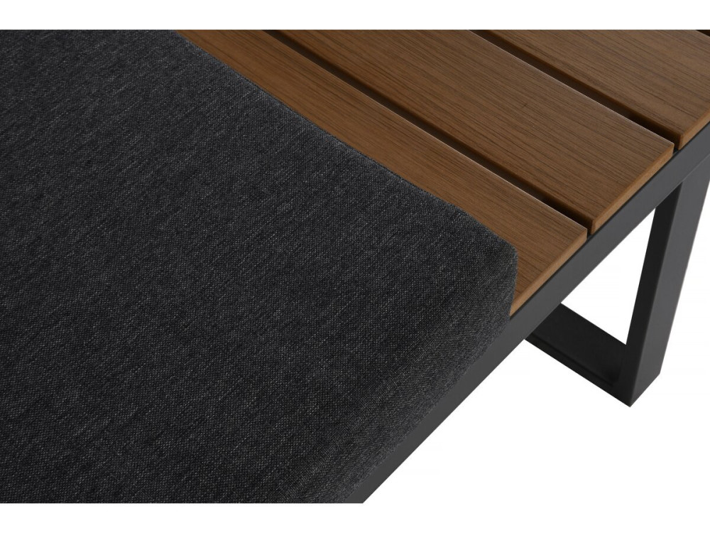 Gartenmöbel Ecksofa mit Holzimitatdekor "Sylva" - 4 Sitzplätze - Grau