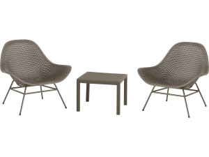 2er-Set Gartensessel mit Couchtisch "Soléna" - Taupe