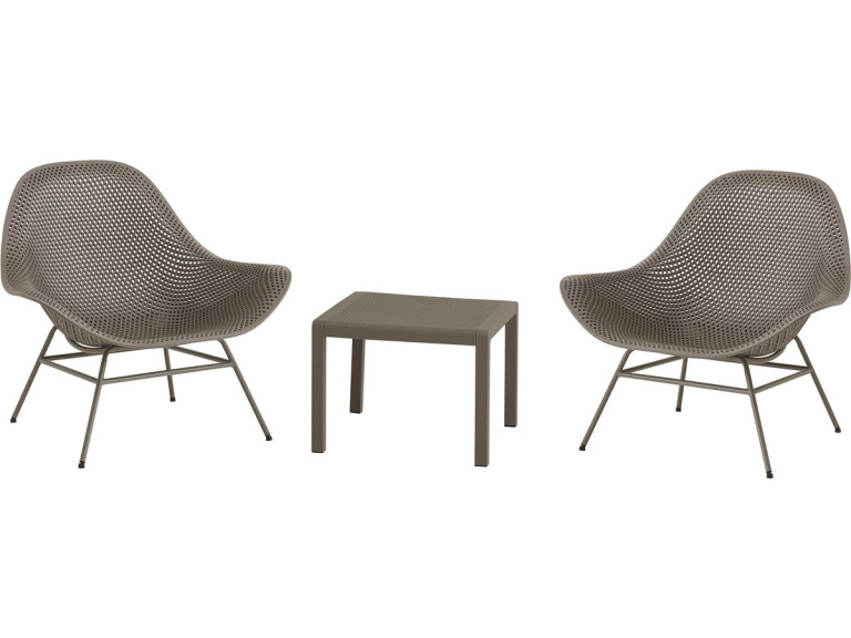 2er-Set Gartensessel mit Couchtisch "Soléna" - Taupe