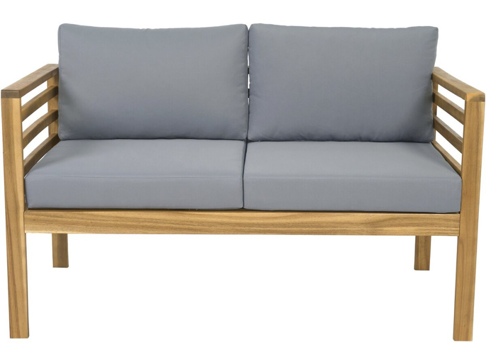 Gartenmöbel aus Holz mit Kissen "Beckham" - 4 Sitzplätze - Grau