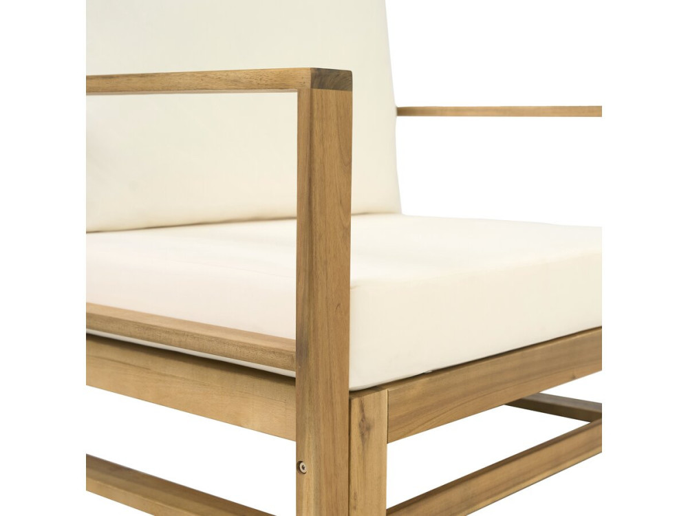 Gartenmöbel aus Holz, modular mit Kissen "Bellingham" - 5 Plätze - Beige