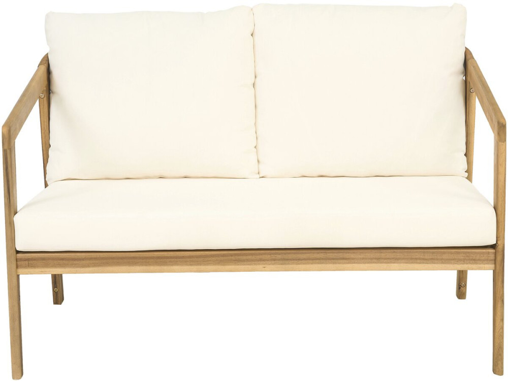 Gartenmöbel aus Akazienholz mit Kissen "Presley" - 4 Sitzplätze - Beige