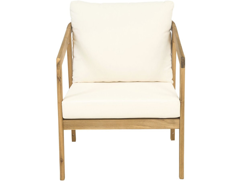 Gartenmöbel aus Akazienholz mit Kissen "Presley" - 4 Sitzplätze - Beige