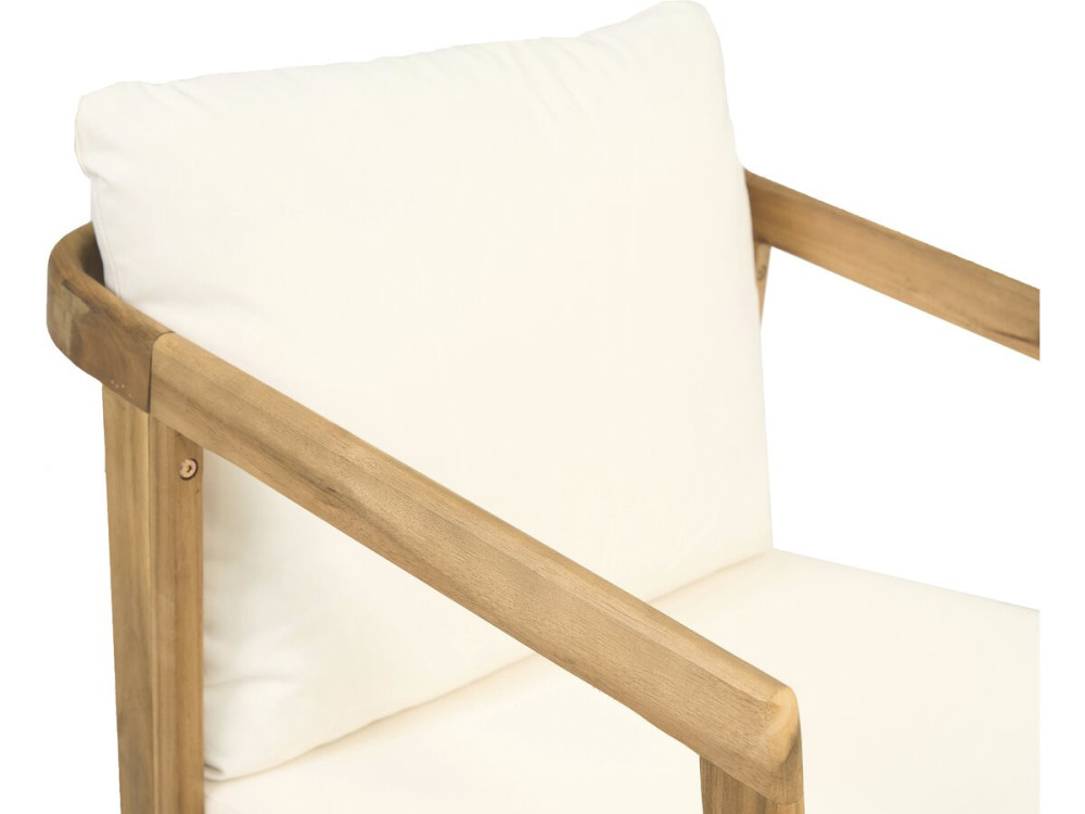 Gartenmöbel aus Akazienholz mit Kissen "Presley" - 4 Sitzplätze - Beige