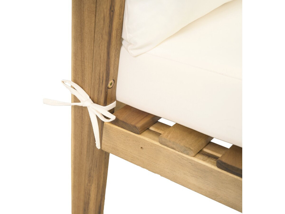 Gartenmöbel aus Akazienholz mit Kissen "Presley" - 4 Sitzplätze - Beige