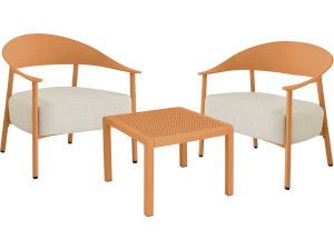 Gartenmöbel aus Metall und Kunststoff "Céora" - 2 Sitzplätze - Orange