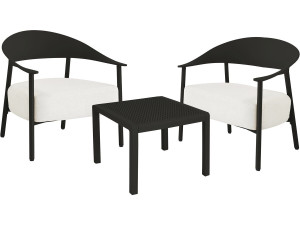 Gartenmöbel aus Metall und Kunststoff "Céora" - 2 Sitzplätze - Schwarz
