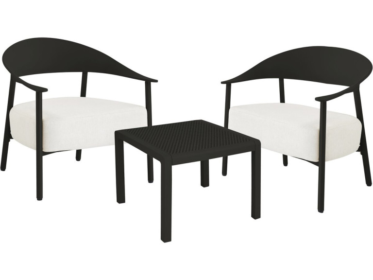 Gartenmöbel aus Metall und Kunststoff "Céora" - 2 Sitzplätze - Schwarz